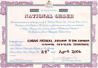 Diploma Gran Orden Nacional a Misión Médica de Cuba en Gambia