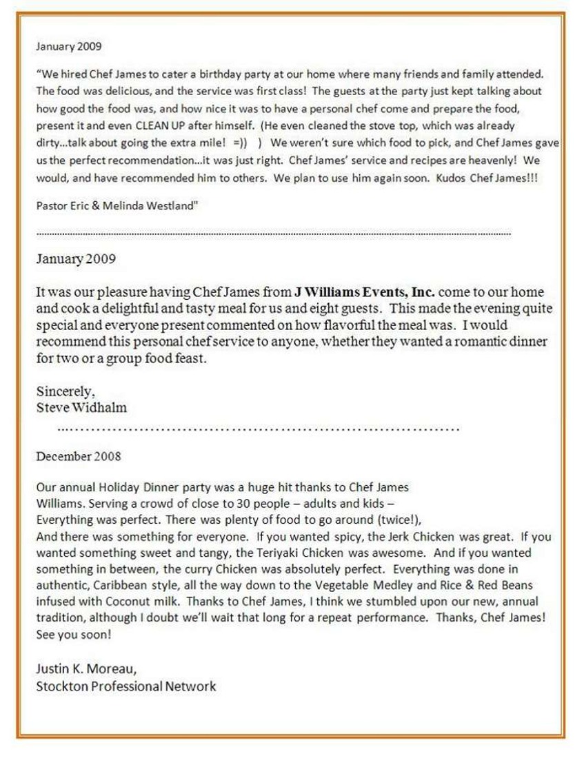 What Are People Saying About Chef James