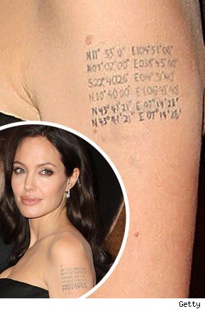 The superstar actress bares her latest tattoo 