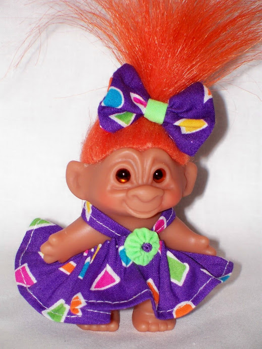 SOLD OUT #T33 Purple Shapes Dress For 3" Troll Doll