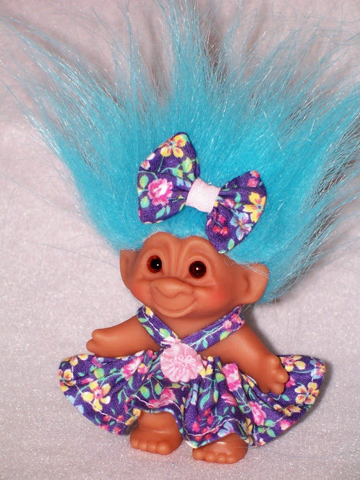 #T19 Lavender Pink Floral For 2 1/2" - 3" Troll Doll