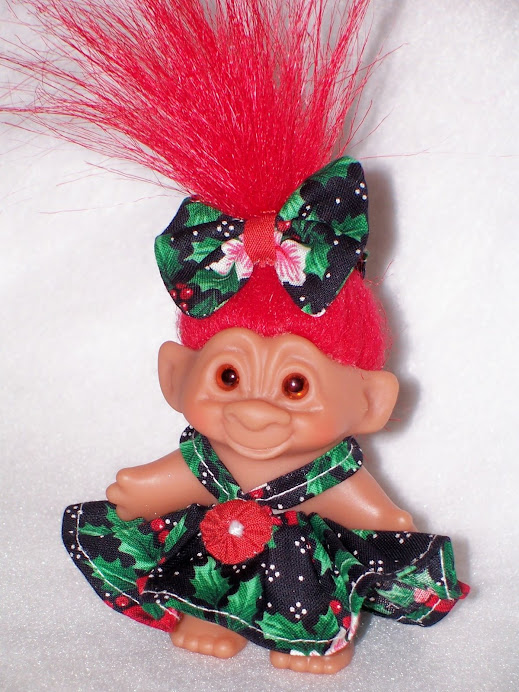 SOLD OUT #T26 Christmas Poinsetta Dress For Troll Doll