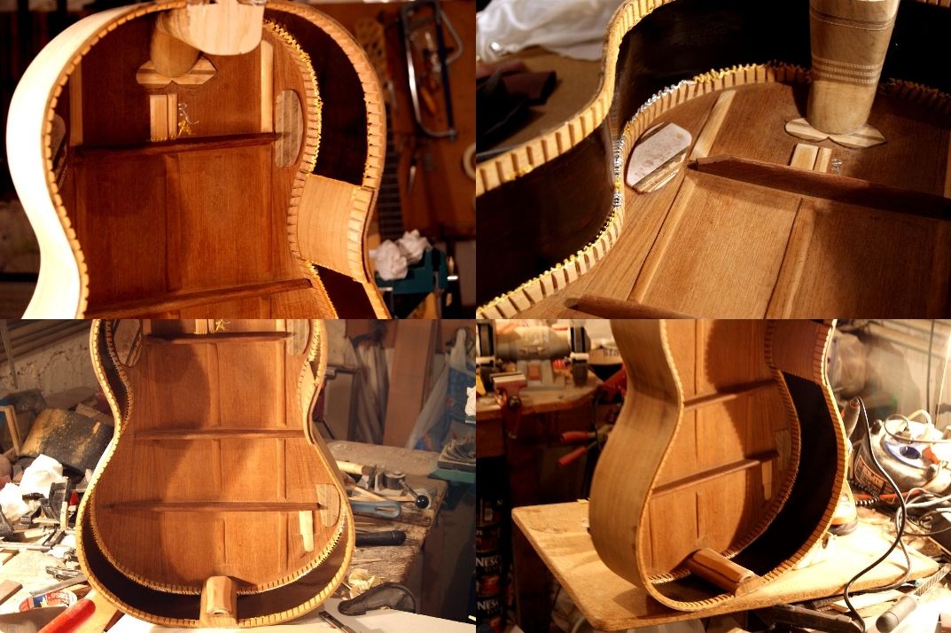 A KERTSOPOULOS GUITAR BODY READY FOR GLUING ON IT THE SOUNDBOARD