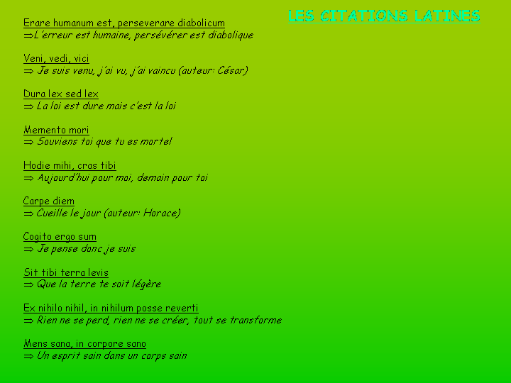 Sacres Latins Les Citations Latines