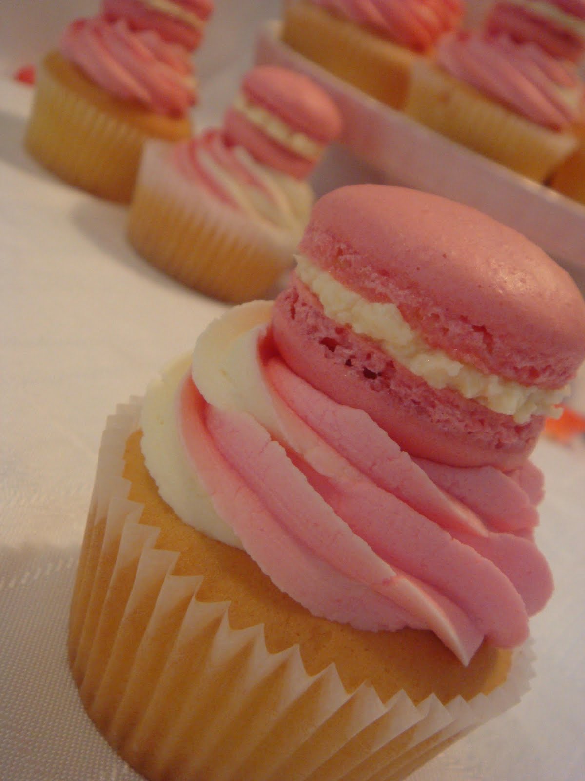 butter hearts sugar Macaron Topped Cupcakes