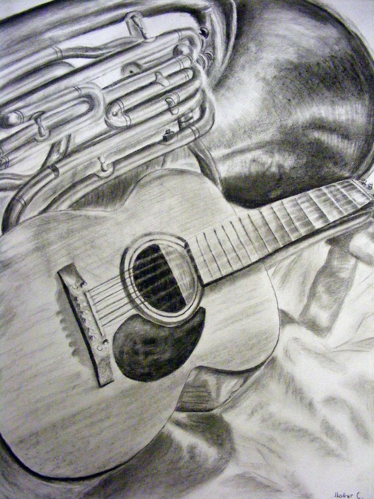 art the heart Grade 12 Musical Still Life Drawing