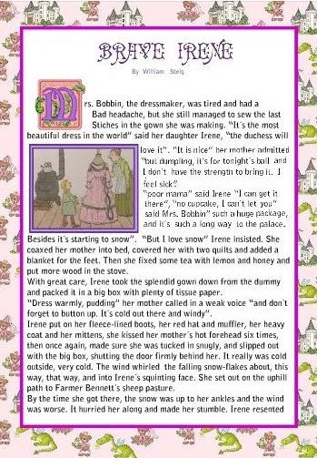 English for students: Brave irene Text