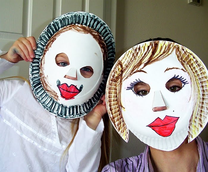 â€“ diy Paper Masks DIY face masks  craft Plate for kids kids