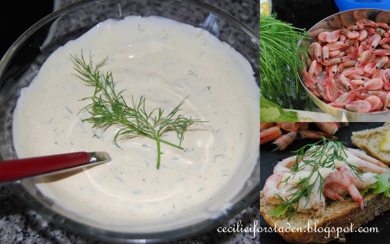 Cecilie i forstaden Reker med hvitløksdressing