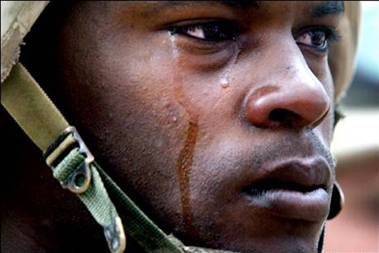 People crying at the service People crying at the service
