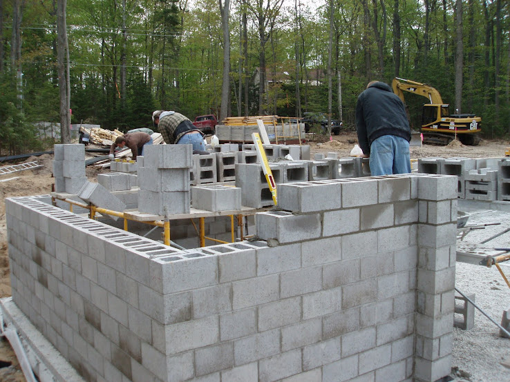 The walk out area of the foundation.