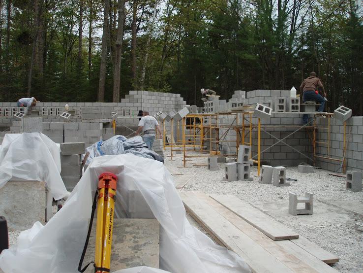 Basement walls getting to height.