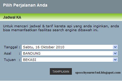 dan untuk gambaran diatas, anda ditunjukkan pergi dari stasion kereta