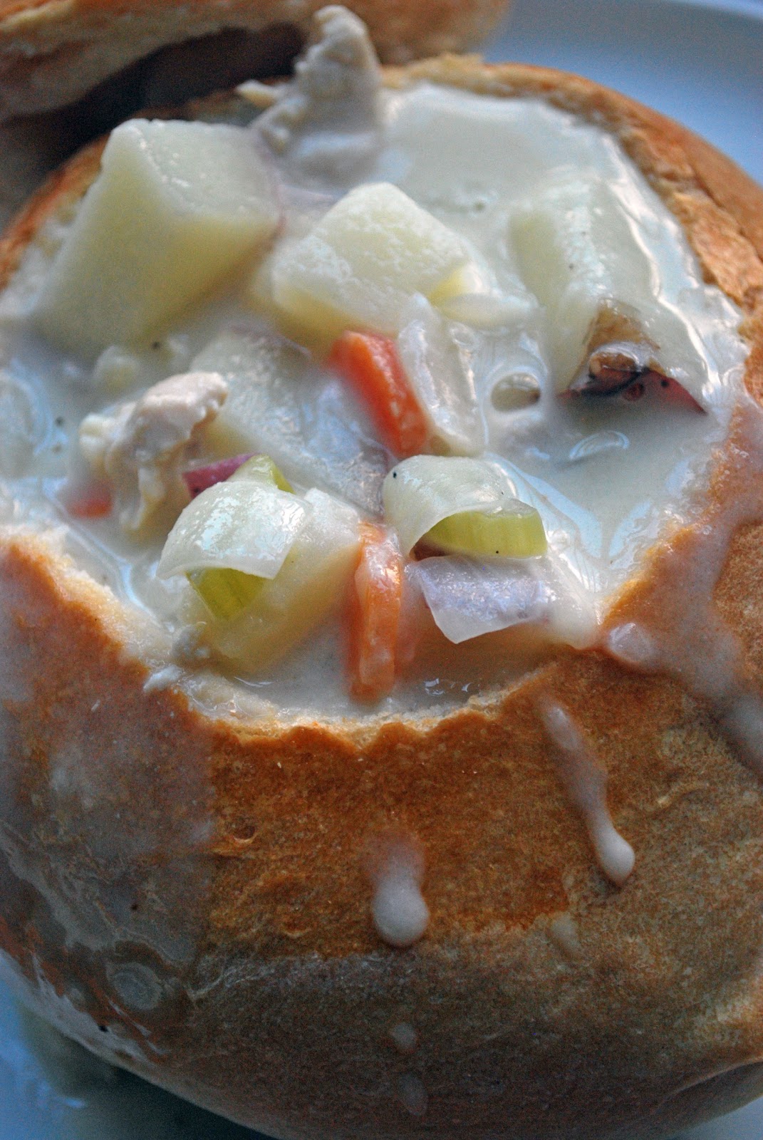 Larissa Another Day Chicken Cream Cheese Soup in Bread Bowls