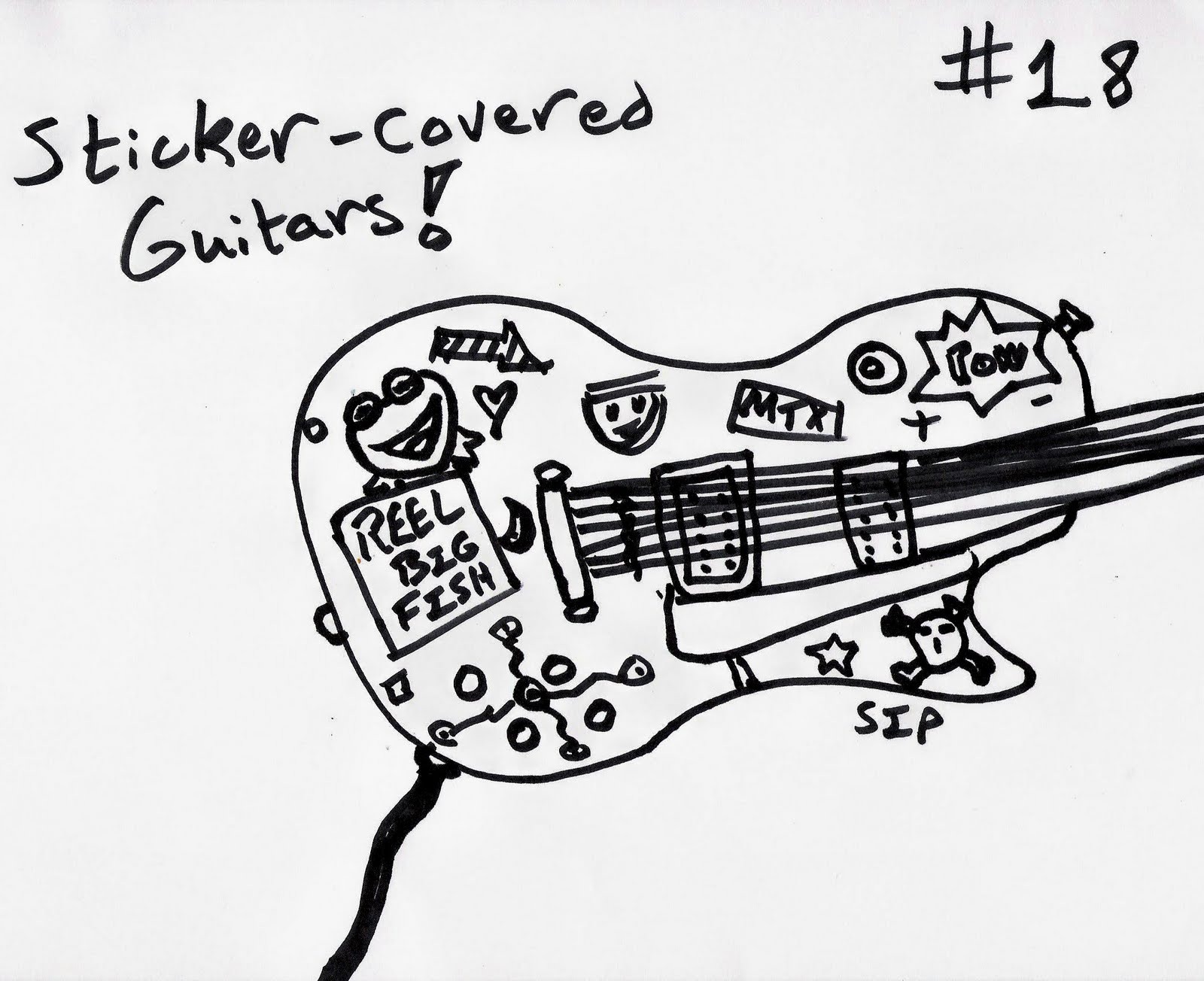 Happy Seth 18 StickerCovered Guitars!