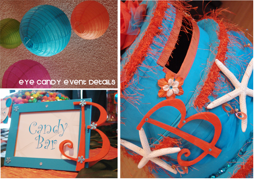  design create the candy bar for her Mexican Fiesta wedding reception