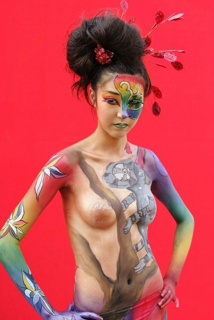 Naked body painting