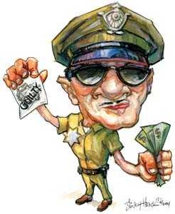 police corruption cartoon cop corrupt traffic