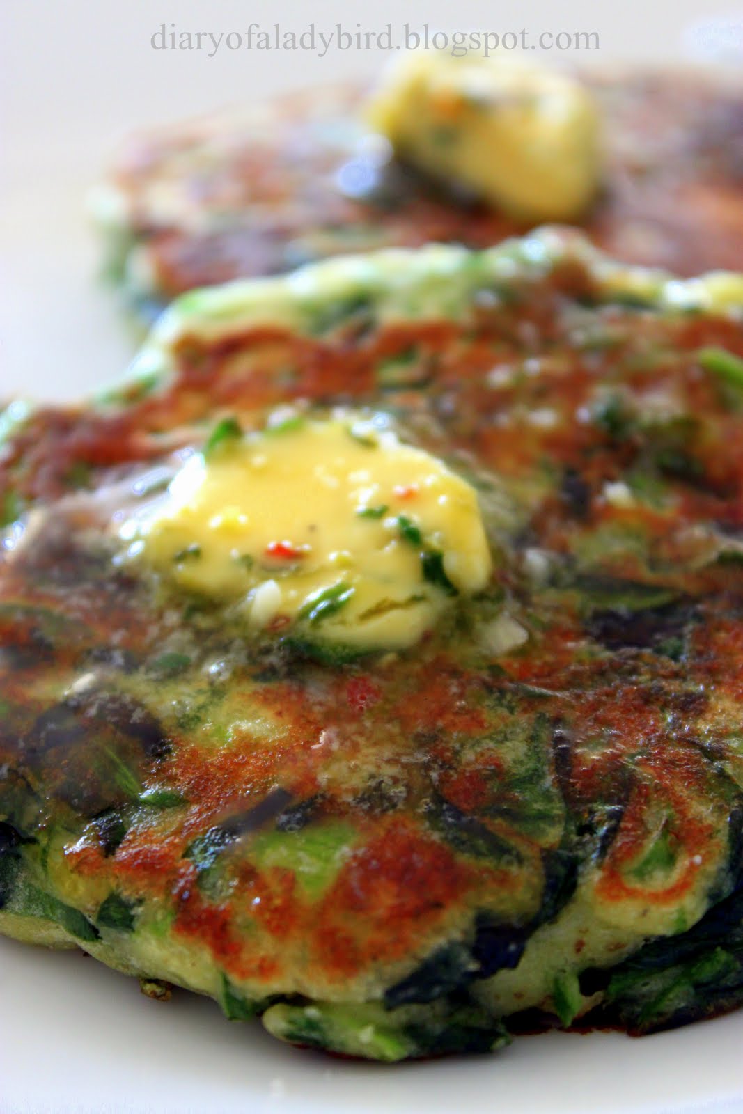 Diary of a Ladybird Green Pancakes with Lime Butter