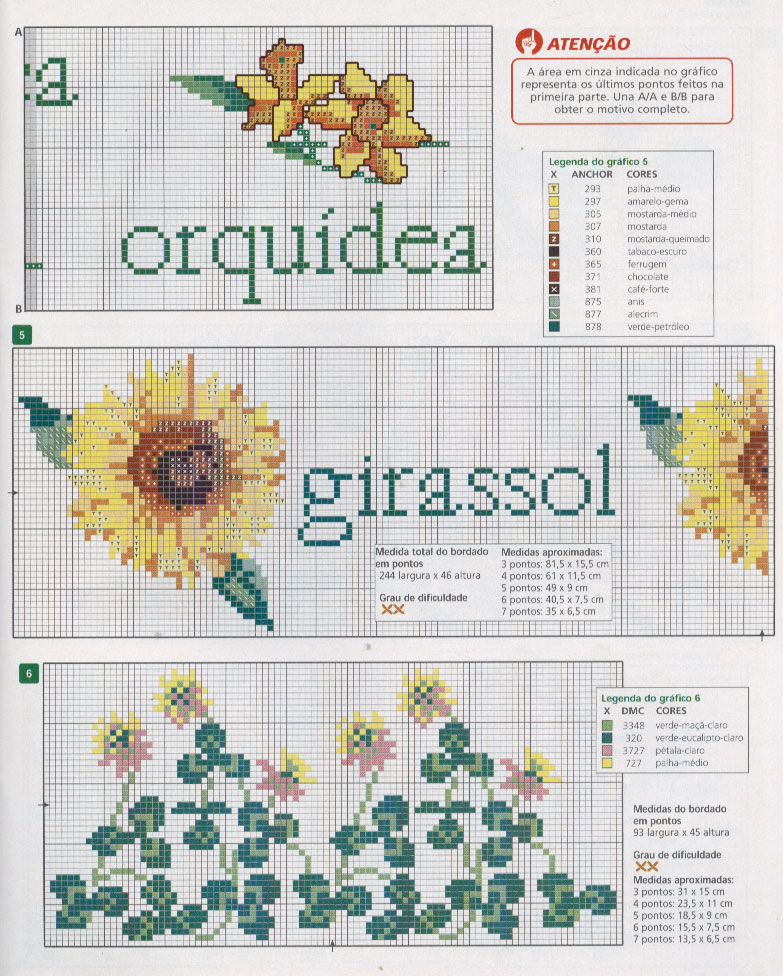 Orquídeas Em Ponto Cruz CROCHÊ E BORDADOS: CHAFARIZ, ORQUÍDEAS, GIRASSÓIS EM PONTO CRUZ