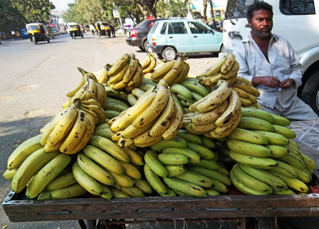 bananas on a hand-cart