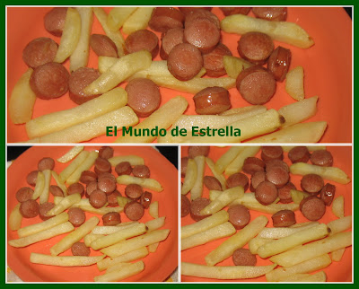 Patatas con salchichas en actifry Patatas con salchichas en actifry