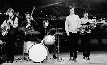 The Rolling Stones in April 1964 - guitarist Brian Jones, bassist Bill Wyman, drummer Charlie Watts, singer Mick Jagger and guitarist Keith Richards. (AP Photo)