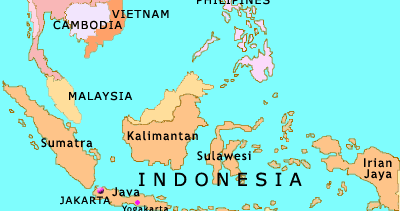 نحو إندونيسيا تبلغ عدد الجزر في تبلغ مساحه
