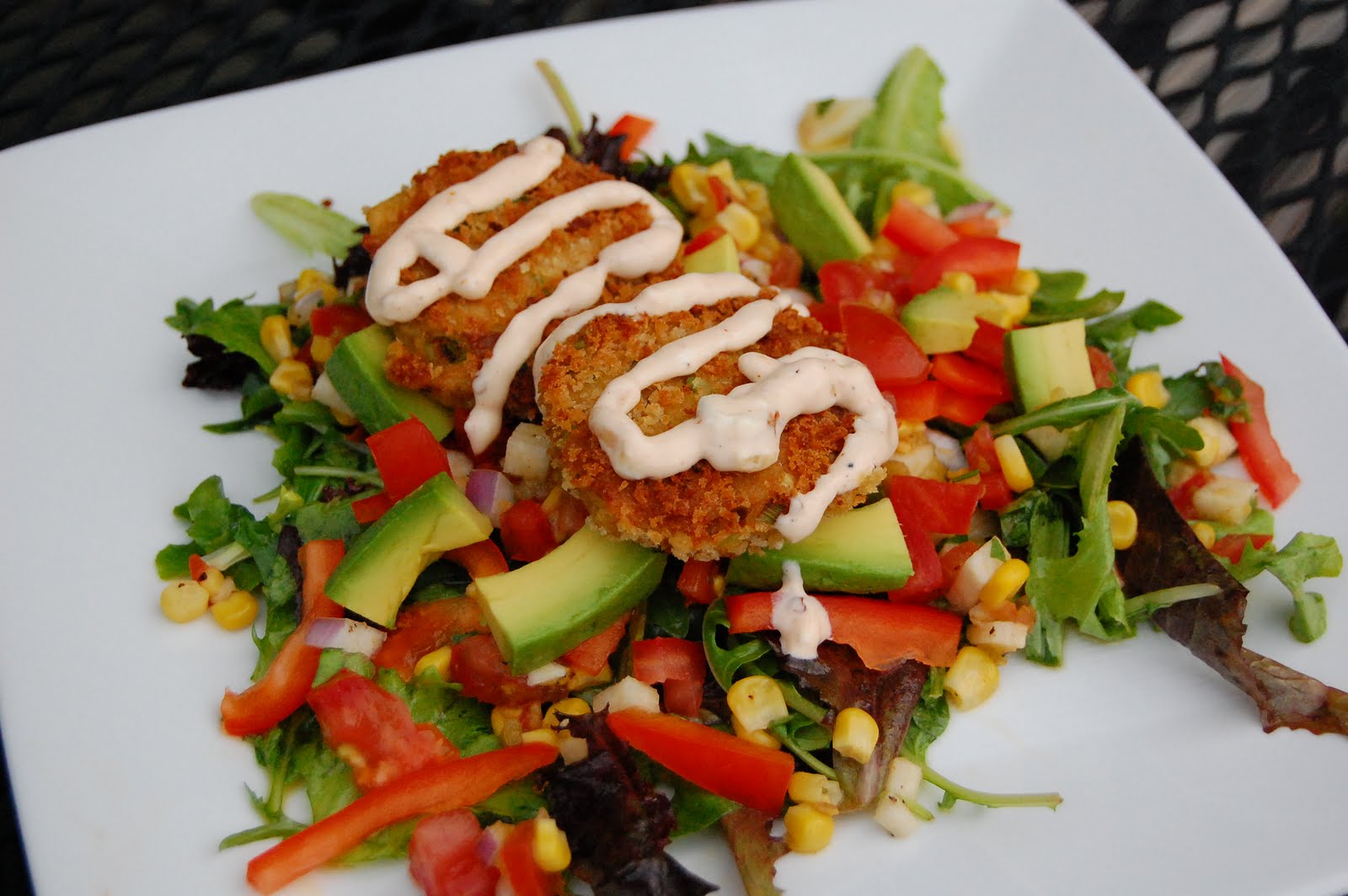 Twins in the Kitchen: Crab Cake Salad