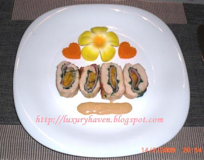 valentine's day peachy chicken roll recipe
