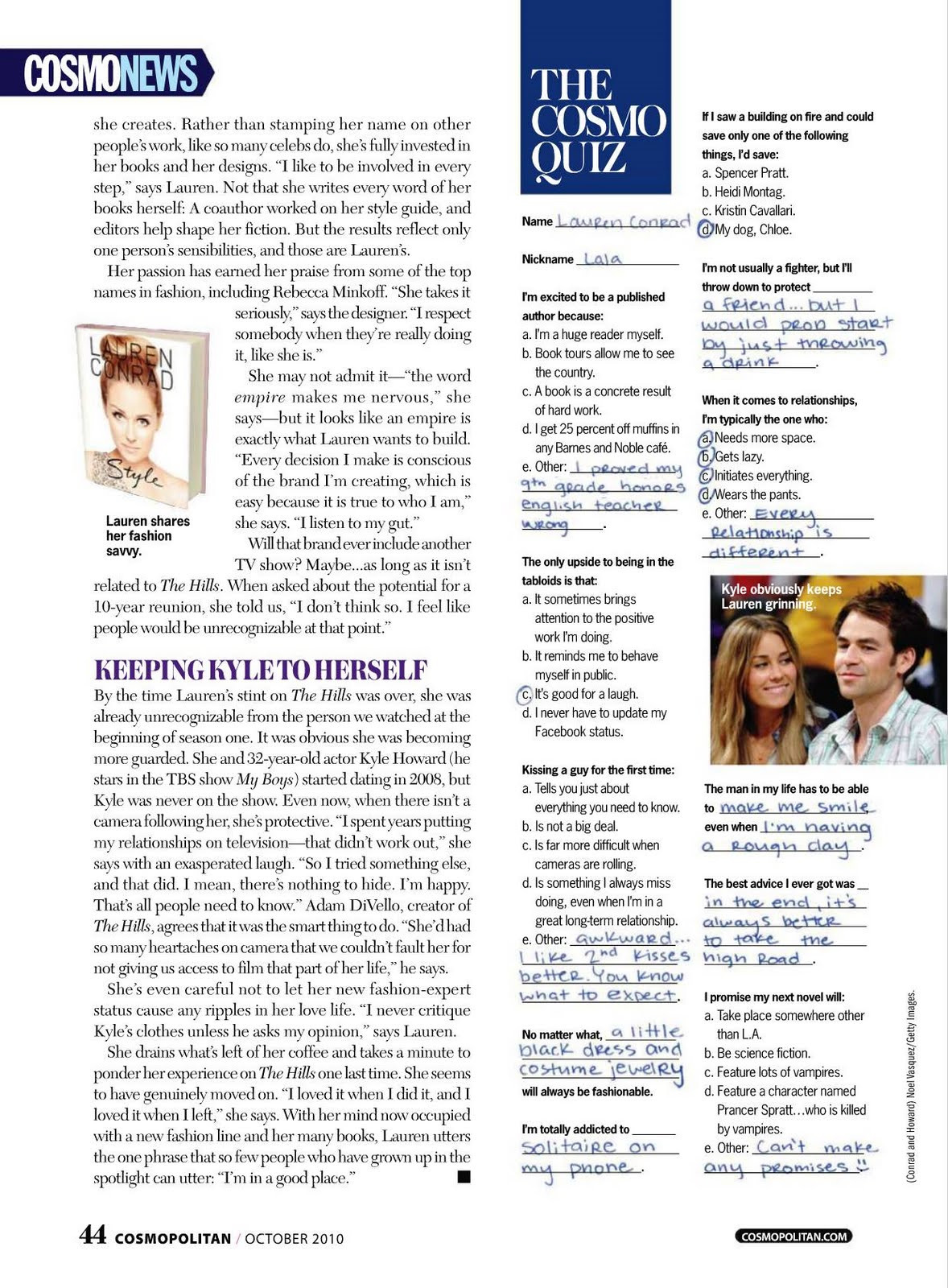 Wallpaper World: Lauren Conrad on the cover of Cosmopolitan Magazine