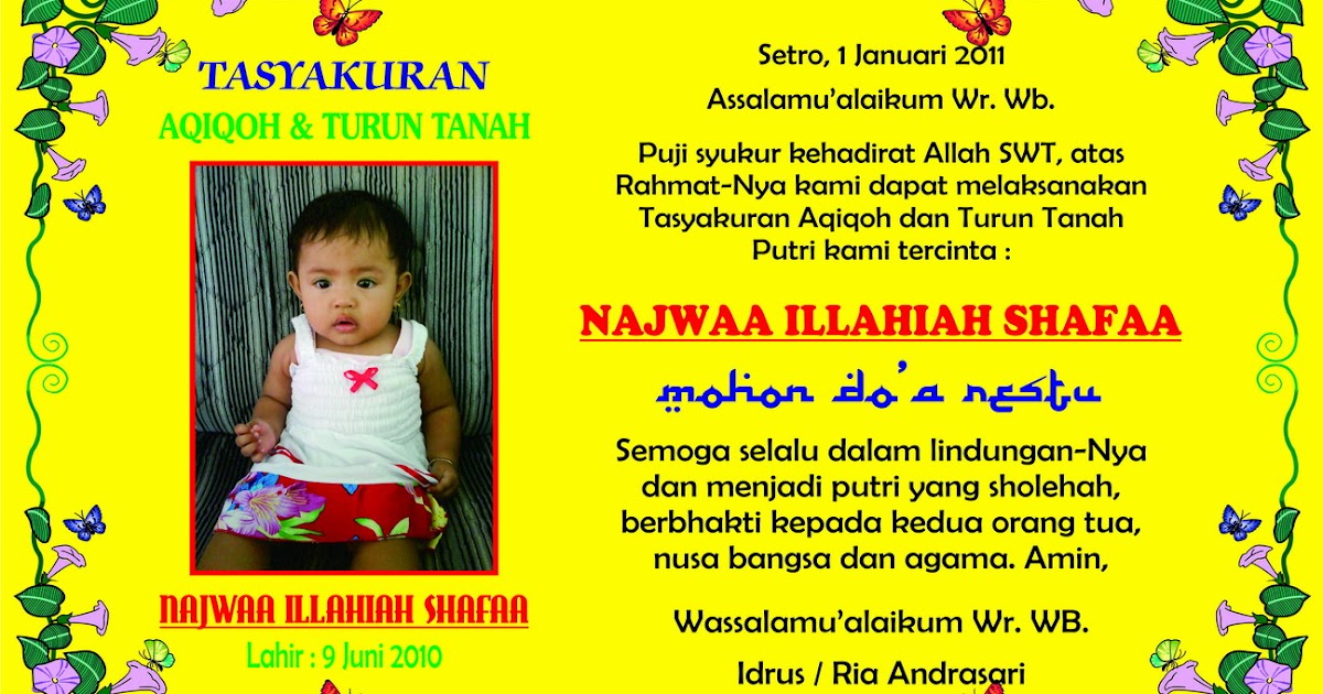 75 Koleksi Contoh Undangan Aqiqah Dan Turun Tanah Gratis Terbaru Contoh Undangan