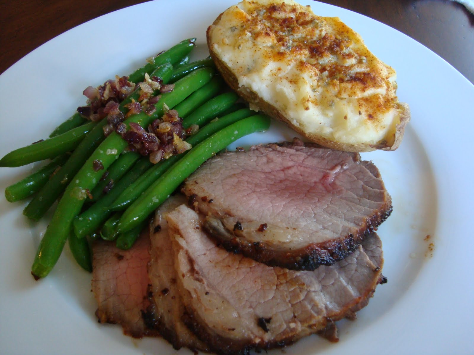 Kitchen Centsability Roast Beef, Twice Baked Potato and