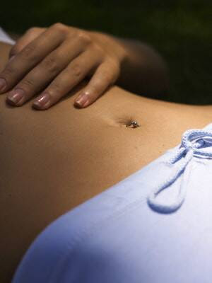 Girl's Belly Button Belly Piercing