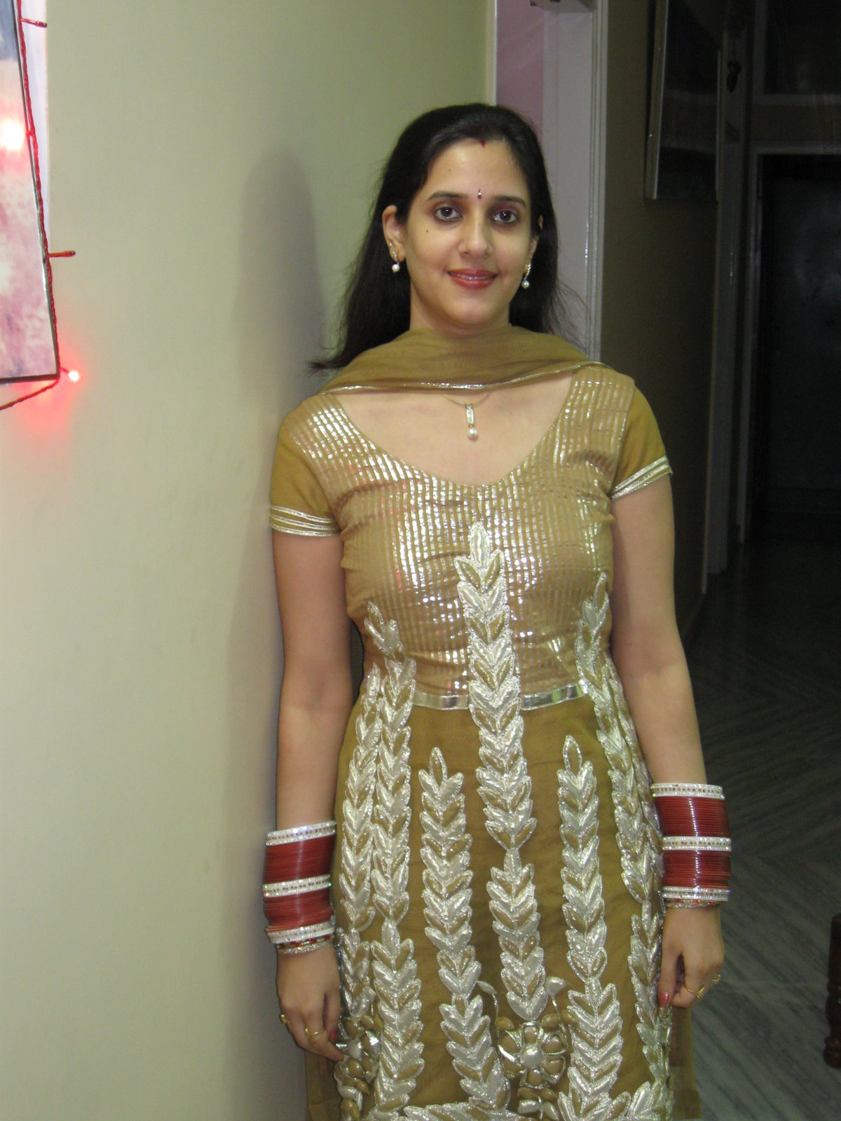 Mangalsutra clad hindu wife with