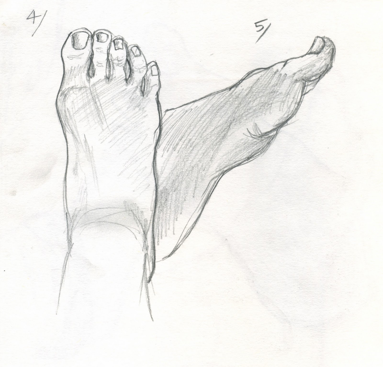 Simple Feet Sketches Drawings 