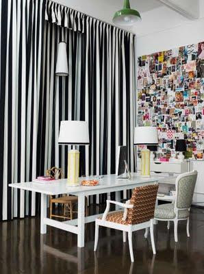 black stripe curtains