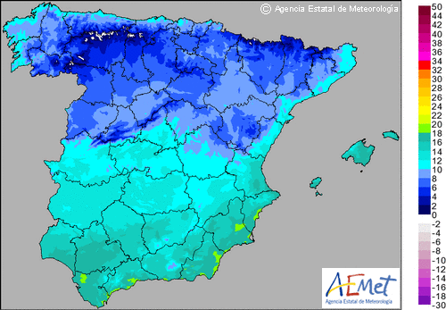 Temperaturas máximas sábado 26