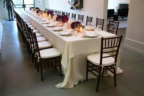 purple black and white wedding ideas. white wedding table settings.