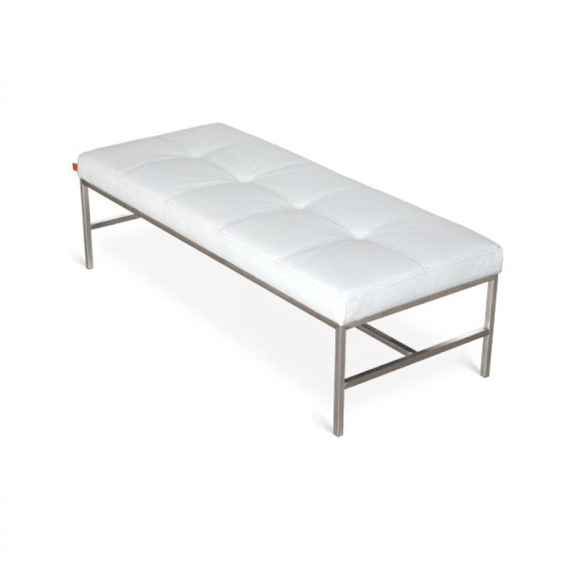 Modern White Leather Ottomans