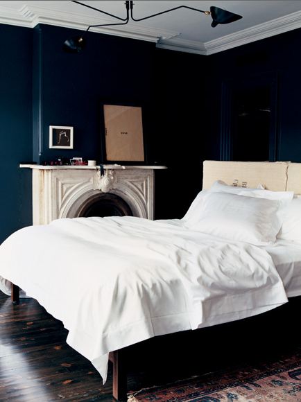 black and light blue bedroom. or a light floor or accent