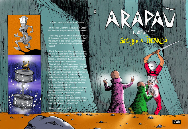 Capa e contra capa de um dos álbuns da HQ Arapau