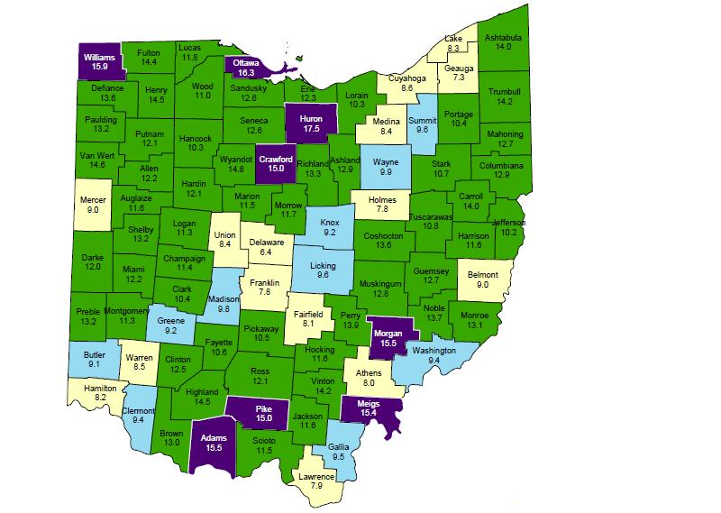 ODJFS releases unemployment map of Ohio