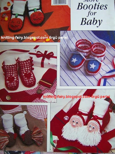 Değişik Bebek Patikleri & Holiday Baby Bootie Crochet Patterns