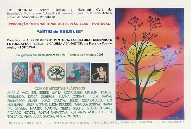 "ARTES DO BRASIL  III" de 19 Janeiro a 8 de Fevereiro na Galeria Adamastor - Foz Arelho - Portugal