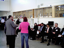 Democratic Vice Chair, Alison Gaulden, speaks to Mid East press at the Nevada Caucus at Reno High