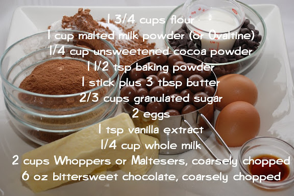 Ingredients for Chocolate Malted Whopper Drops