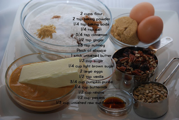 Ingredients for Pumpkin Muffins