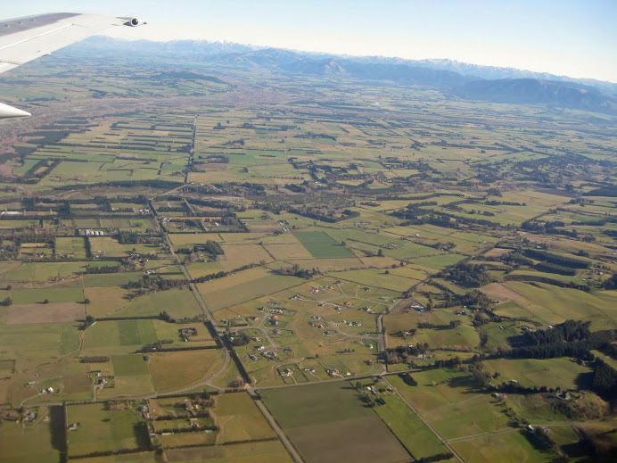En descendant sur Christchurch