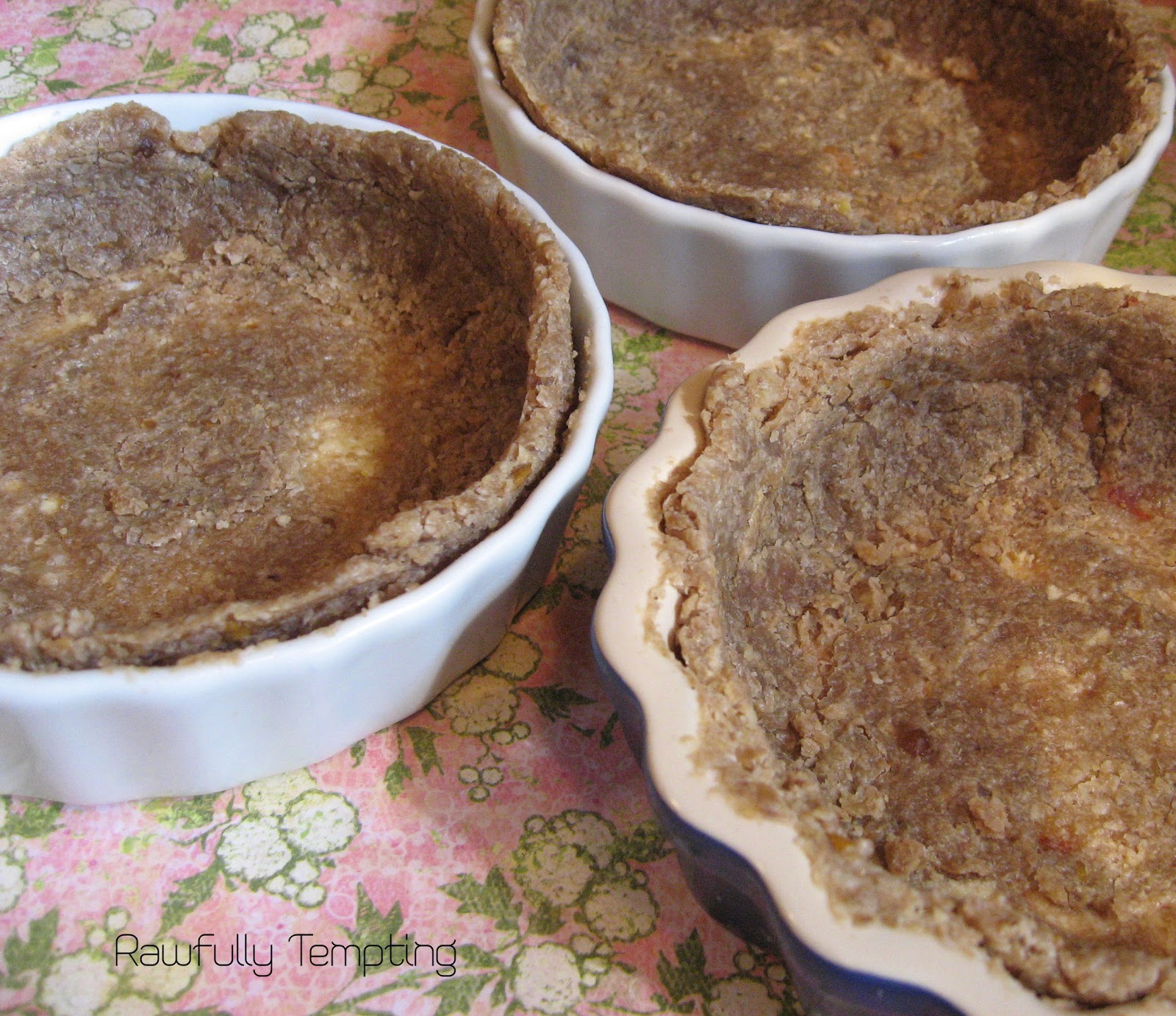 Press dough into individual ramekin or tart dishes, creating a thin